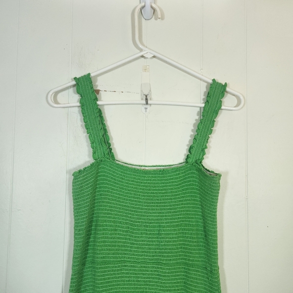 Nation LTD Gaby Smocked Pima Cotton Sundress Size Large Kelly Green - Picture 5 of 14